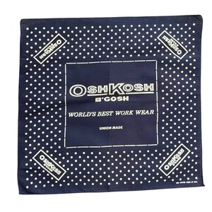 Vintage 90s OshKosh B'gosh Work Wear Union Made In USA Navy Blue Bandana Flag